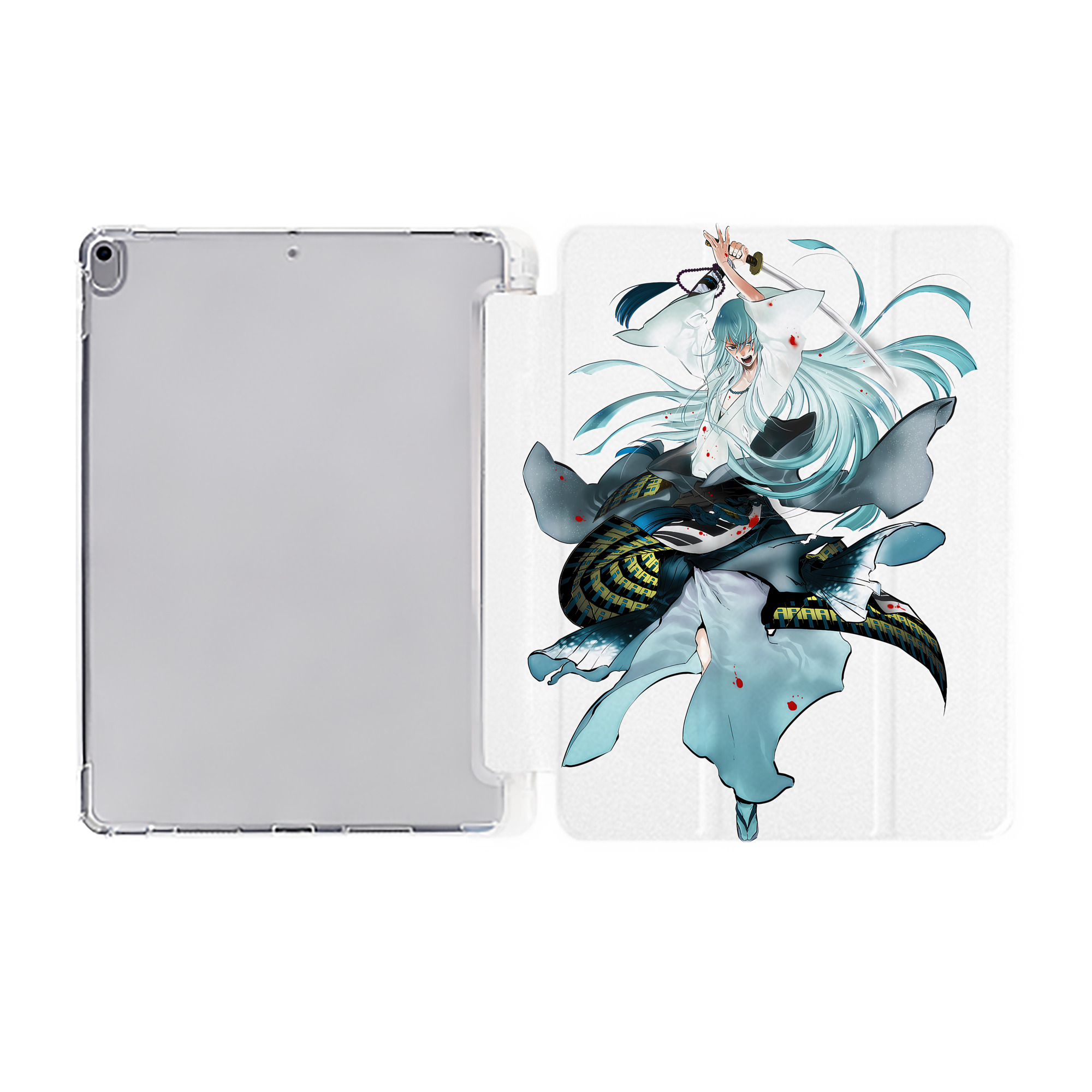 （画像用） 刀剣乱舞 Touken Ranbu IPad ケース ペン収納付き 三つ折りスタンド PUレザー×シリコン 対応機種9.5/10.5/10.9インチ